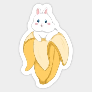 Pop Up Bunny inside Banana _ Bunniesmee Sticker